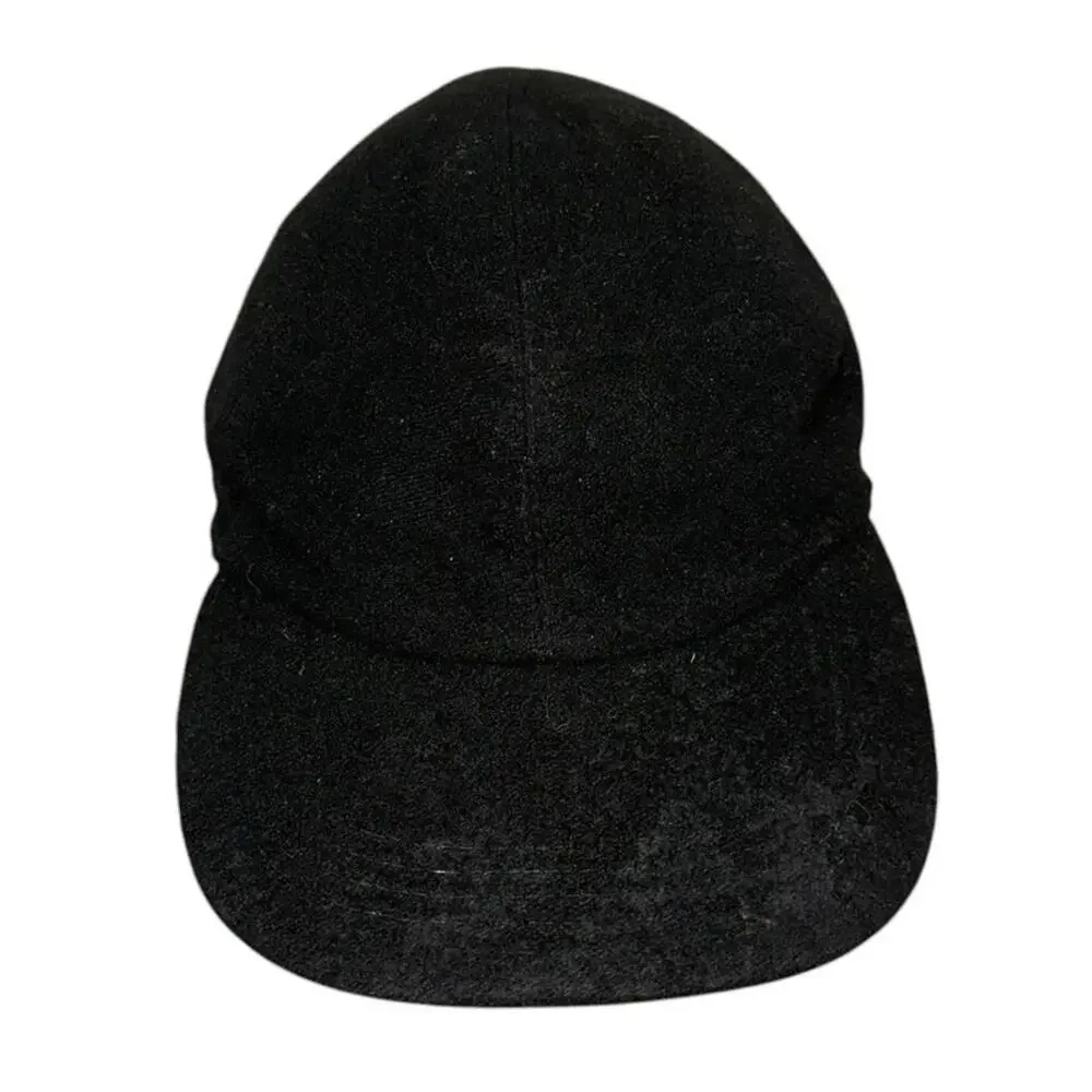 Bloomingdale’s Black 100% Cashmere Earflap Cadet Cap Military Hat OS